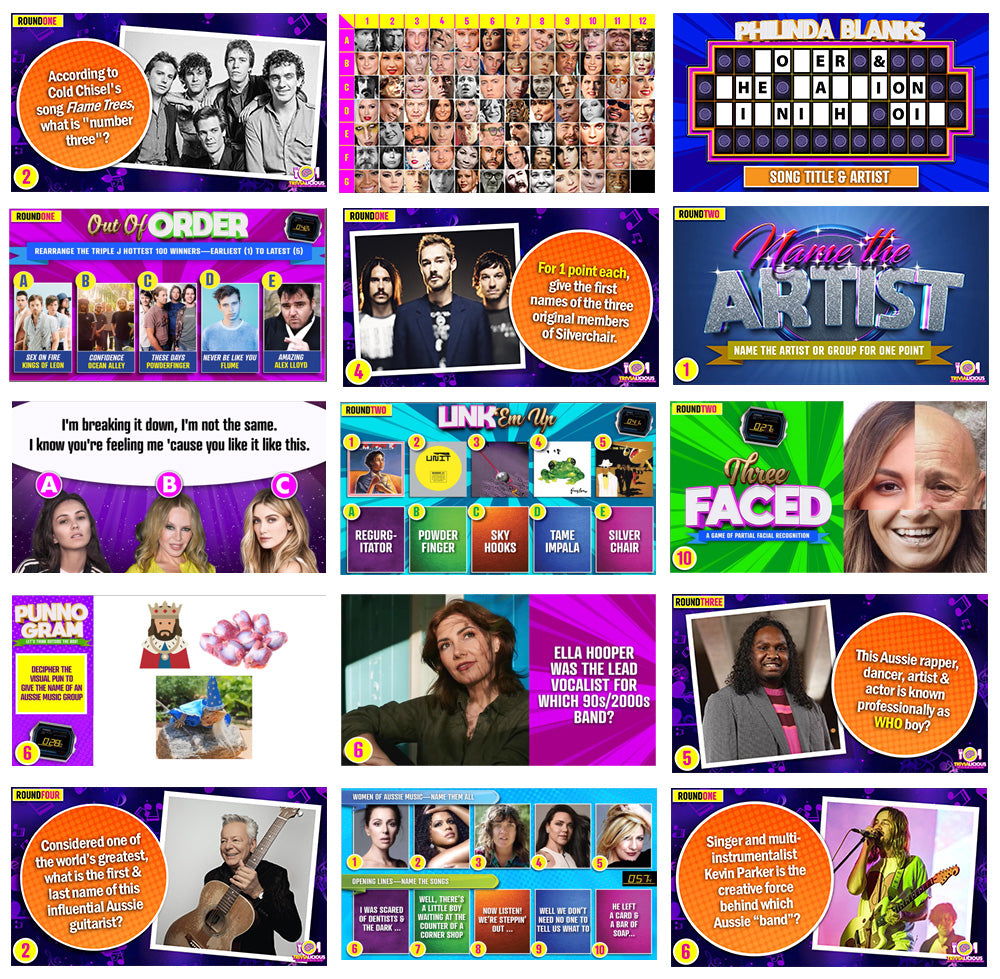Trivialicious THEMED PowerPoint Pack AUSTRALIAN MUSIC #001