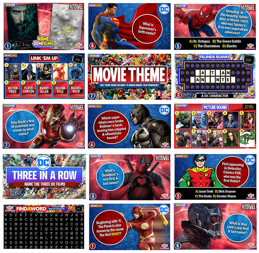 Trivialicious THEMED PowerPoint Pack MARVEL VS DC #001