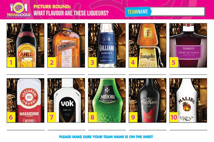 Trivialicious 6 ROUND Printable Trivia Question Pack #001