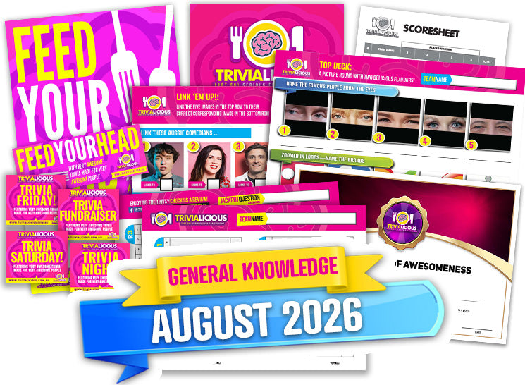 Trivialicious 5 ROUND Printable Trivia Question Pack #415