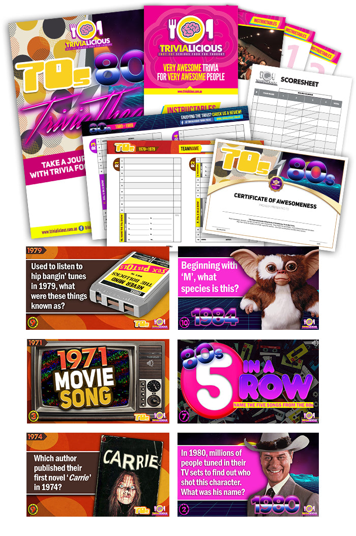 Trivialicious THEMED PowerPoint Pack 70s Vs 80s #001