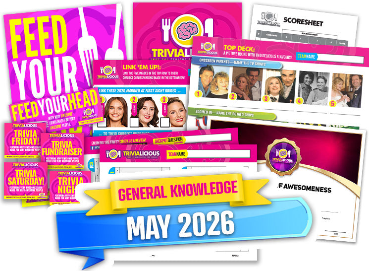 Trivialicious 5 ROUND Printable Trivia Question Pack #400