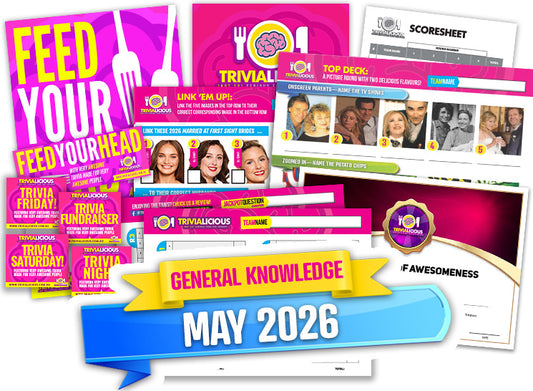 Trivialicious 5 ROUND Printable Trivia Question Pack #400
