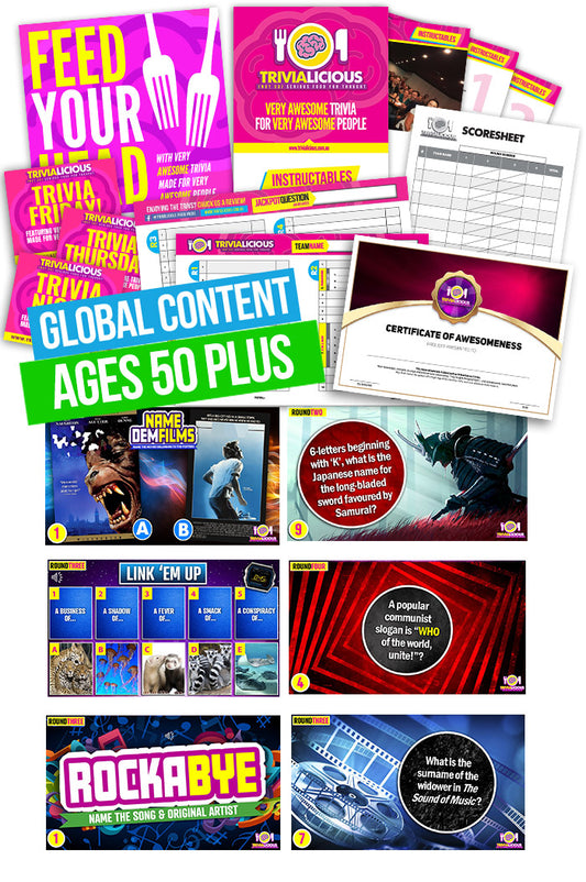 Trivialicious THEMED PowerPoint Pack AGE 50+ #001