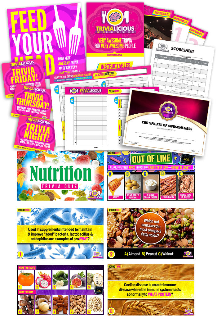 Trivialicious THEMED PowerPoint Pack FOOD & NUTRITION #001