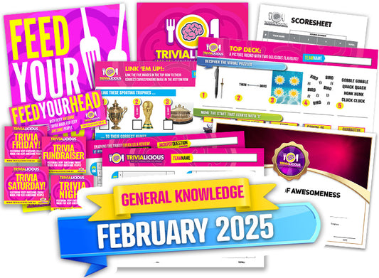 Trivialicious 5 ROUND Printable Trivia Question Pack #338