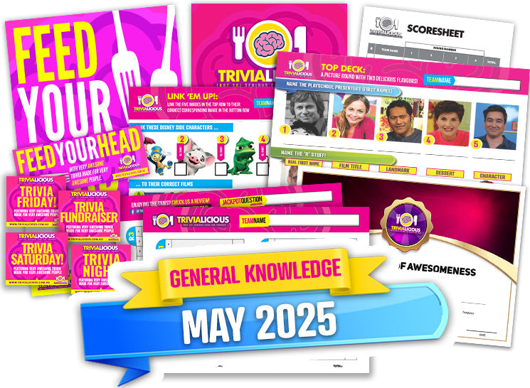 Trivialicious 5 ROUND Printable Trivia Question Pack #348