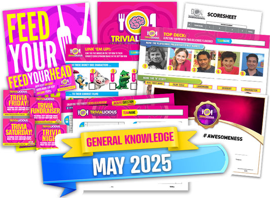 Trivialicious 5 ROUND Printable Trivia Question Pack #348