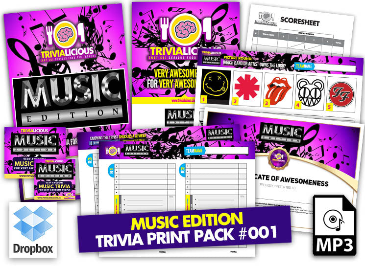 Trivialicious THEMED Printable Pack MUSIC #001