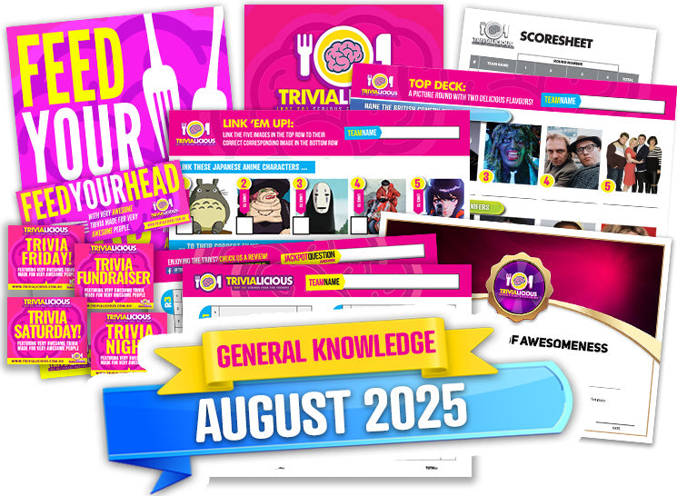 Trivialicious 5 ROUND Printable Trivia Question Pack #364