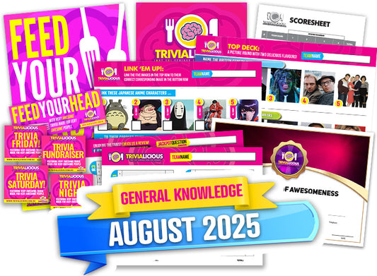 Trivialicious 5 ROUND Printable Trivia Question Pack #364