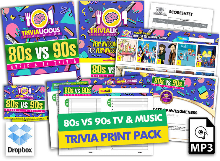 Trivialicious THEMED Printable Pack 80s Vs 90s #001